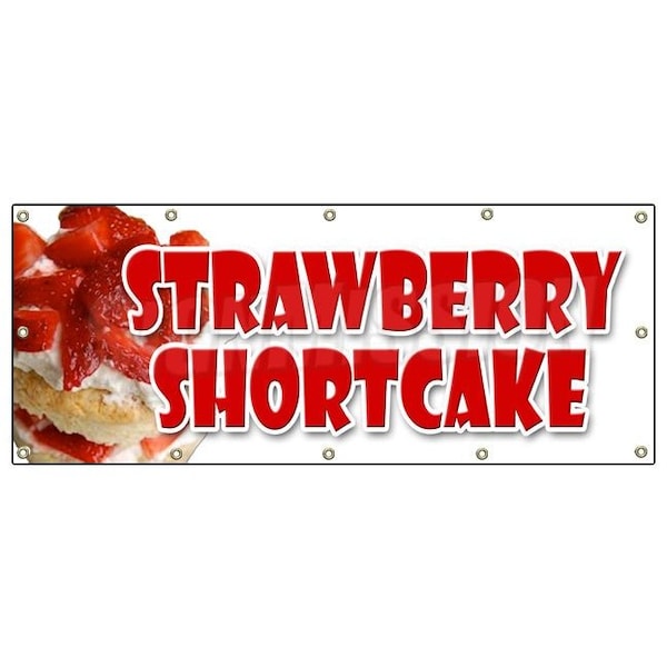 STRAWBERRY SHORTCAKE BANNER SIGN bakery cake cookies pastry bread